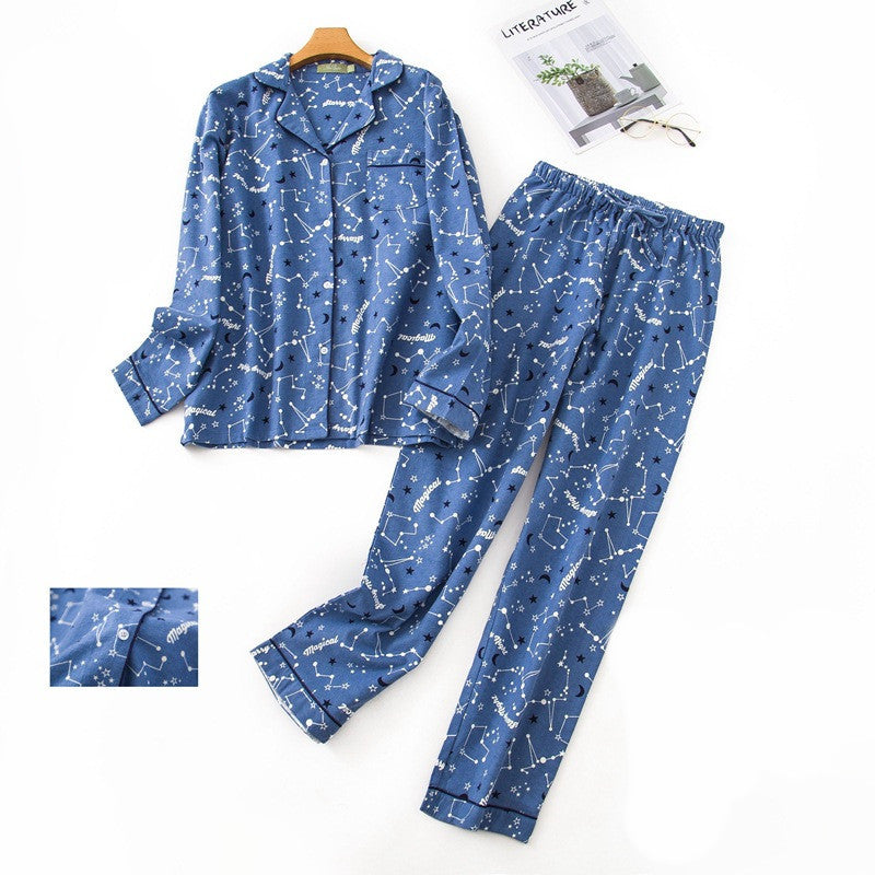 Women's Long Sleeve And Pants Loungewear Set For Women Starry Sky