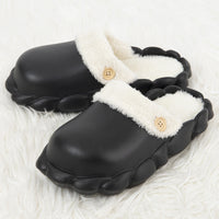 Detachable Shoes Winter Slippers For Women Waterproof Slippers Black