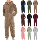 Fashion Zipper Thermal Plush Jumpsuit Thermal Pajamas