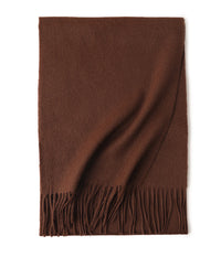 Pure Color Water Ripple Cashmere Warm Scarf Tea Coffee Color 180cm