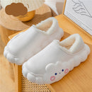 Cloud Winter Cotton Slippers For Women White