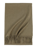 Pure Color Water Ripple Cashmere Warm Scarf Tobacco Green 180cm