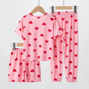 3 Piece Children's Summer Short-sleeved Pyjamas