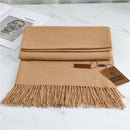 Women's Fashion Scarf Imitation Cashmere FYR330 29 Khaki 190x68cm With Tassels