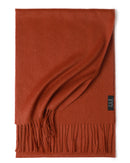 Pure Color Water Ripple Cashmere Warm Scarf Caramel 180cm