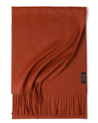 Pure Color Water Ripple Cashmere Warm Scarf Caramel 180cm