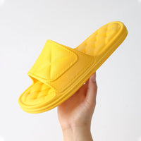 Summer Slippers Plaid Design Bathroom Slippers Yellow