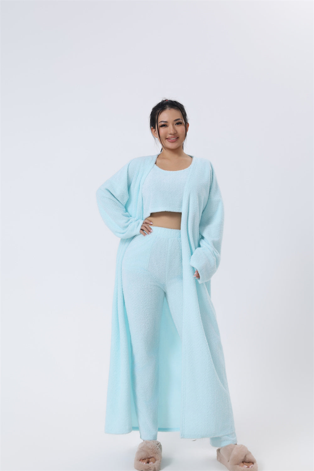 Cozy Pajama Set - 3 Piece Lounge Set Light blue