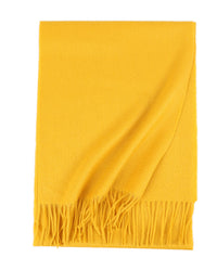 Pure Color Water Ripple Cashmere Warm Scarf Medium Yellow 180cm