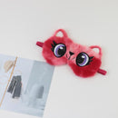 New Owl Eye Mask Gradient Colorful Plush Eye Mask