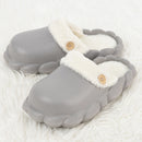 Detachable Shoes Winter Slippers For Women Waterproof Slippers Grey