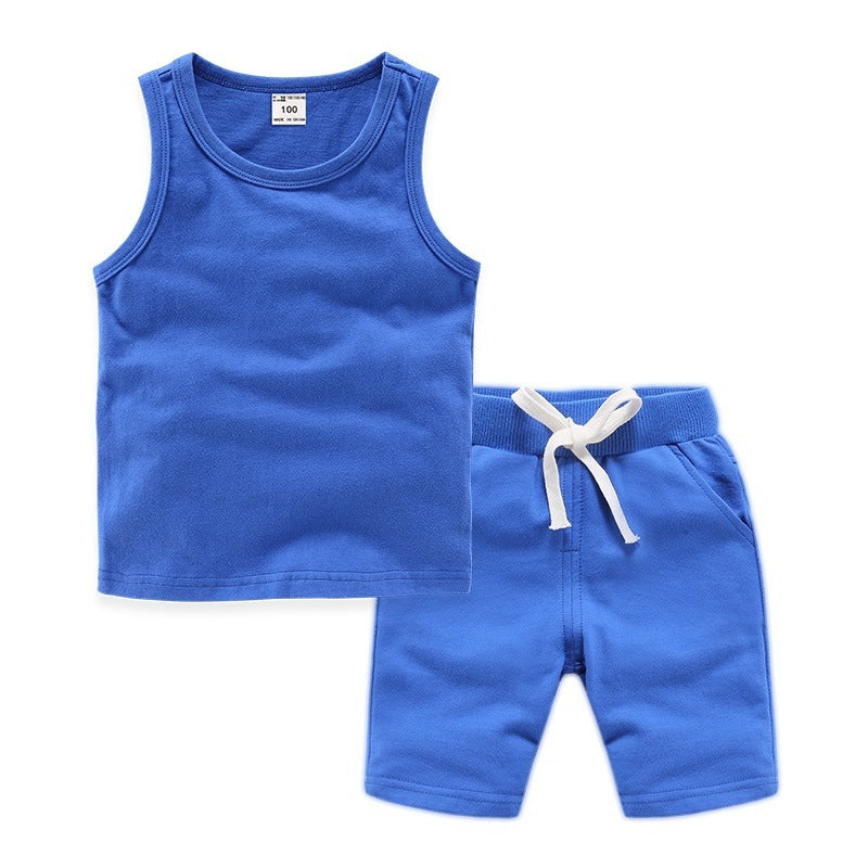 Children's Lounge Vest and Short Blue