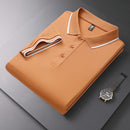 Men's Polo Shirt Lapel T-shirt Summer Short Sleeve Orange