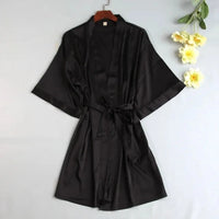 Women Wedding White Bride Robe Black XL