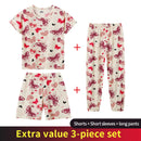 3 Piece Children's Summer Short-sleeved Pyjamas 3pcs-ja-baidie 120 Height 110-120cm