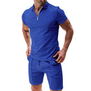 2Pcs Casual T-shirt and Short Set Royal