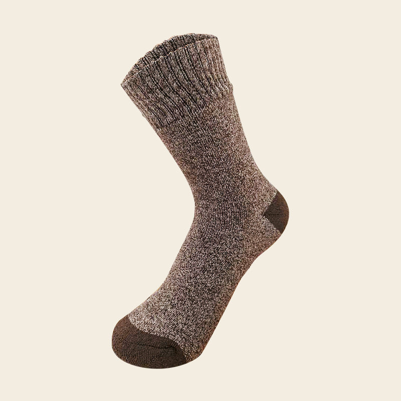 Warm Fleece-lined Thickened Wool Socks Coffee Free Size