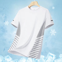 T-shirt Silk Thin for Men White 5XL(92 kg-100 kg)