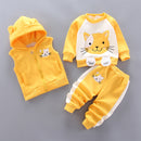 Children's Pyjamas Three Piece Set Kitten Set Yellow