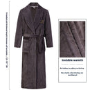 Thick Thermal Velvet Bathrobe With Thin Belt For Men Brown Coffee Hourglass