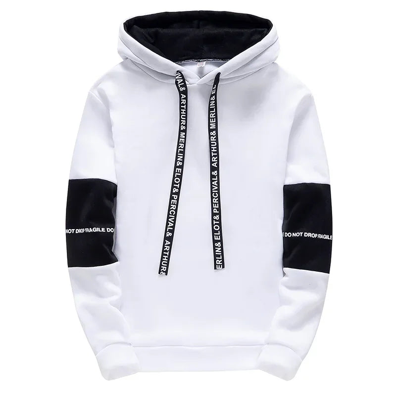 Unisex Hoodies Long Sleeve White L