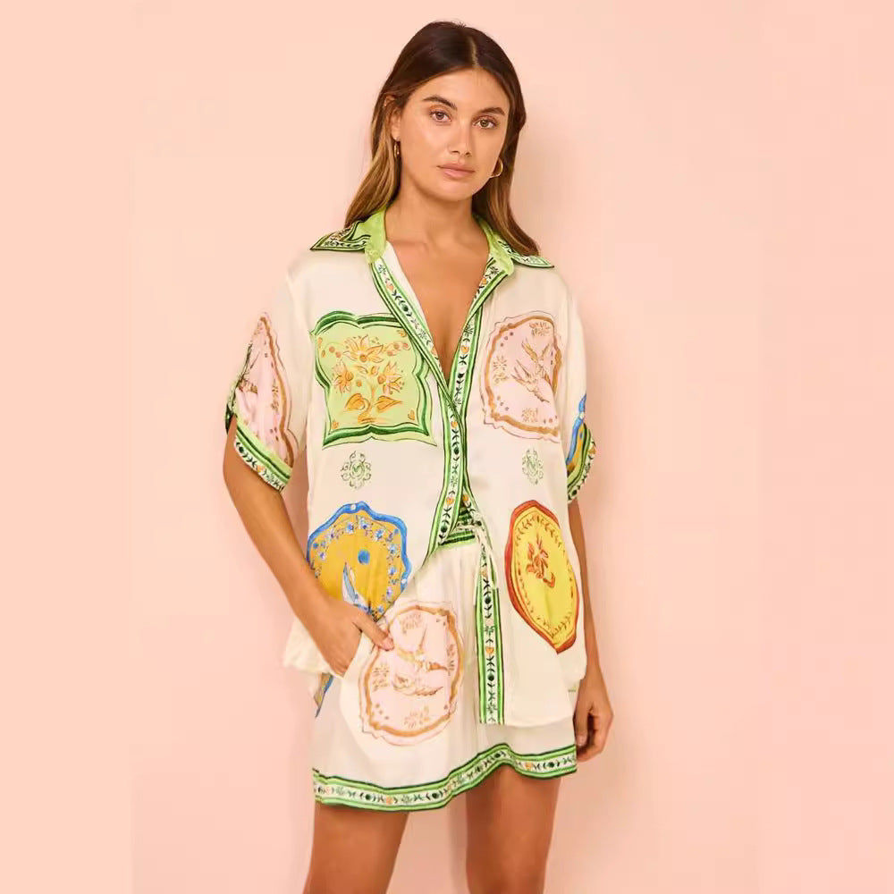 Women's Loose Fashion Printed Pyjamas Suit