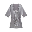 Thin Loose Short Sleeve Pajamas Gray