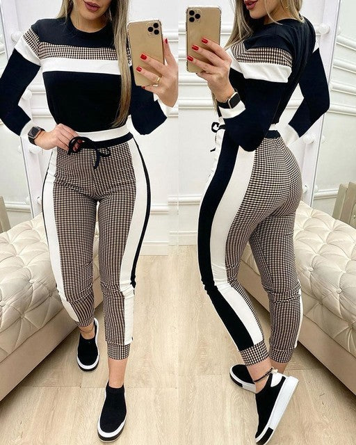 Fashion Women Sets Black Long sleeve