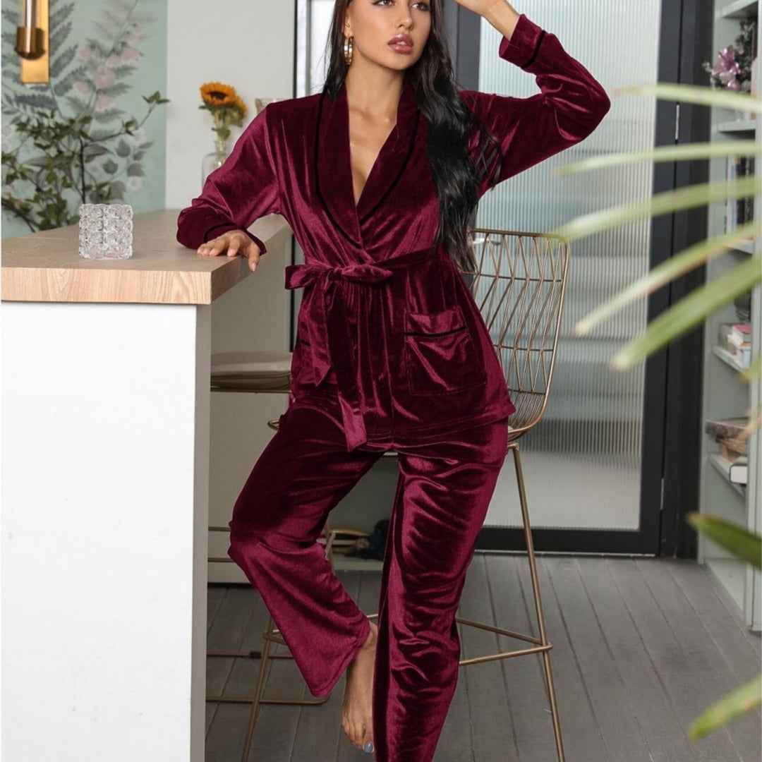 Fleece-lined Thick Loungewear Suit For Women