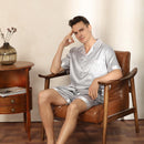 Printed Short-sleeved Shorts Pajamas Silver Gray