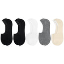 5 Pairs Of Invisible Boat Socks Tight Pure Cotton Shallow Mouth Black Black White Gray Khaki