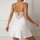 Satin Lace Stitching Slip Nightdress