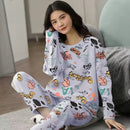 Pajamas Set Women Grey footprints