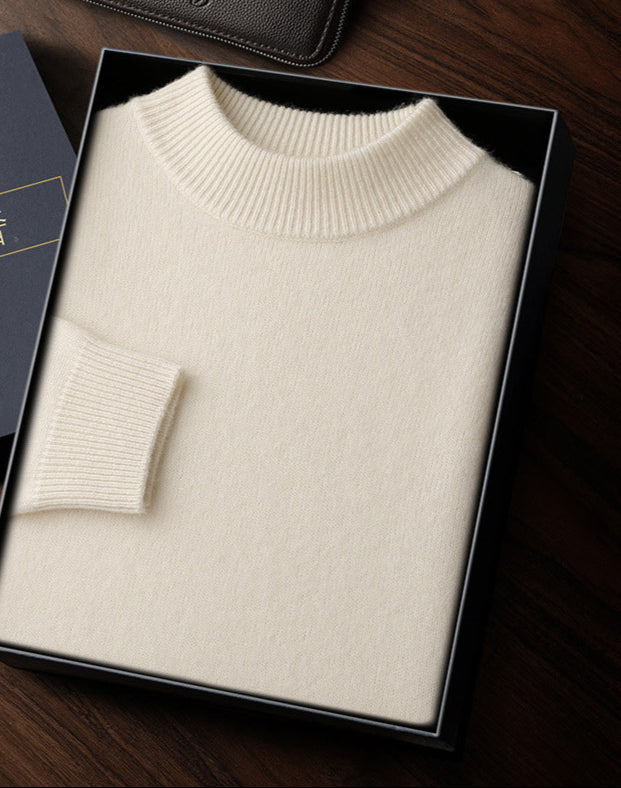 Men's Double-strand Thickened Cashmere Sweater White