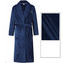 Thick Thermal Velvet Bathrobe With Thin Belt For Men