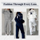 Womens 2 Piece Outfits Lounge Hoodless Pullover Sweatshirt Sweatsuit Sets Sweatshirt Baggy Fashion Sweatpants With Pockets