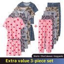 3 Piece Children's Summer Short-sleeved Pyjamas