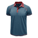 Short-sleeved Lapel T-shirt POLO Bottoming Shirt Men Clothing Blue