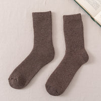 Warm Wool Socks Men Thickened Fleece Lined Coffee Free Size