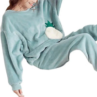 Stylish Women Sleepwear Set Green XL