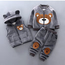 Children's Pyjamas Three Piece Set Big Head Bear Sets Of Gray