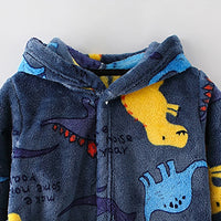 Children Hooded Flannel Bathrobe