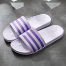 White Stripes Bathroom Slippers 2090Purple