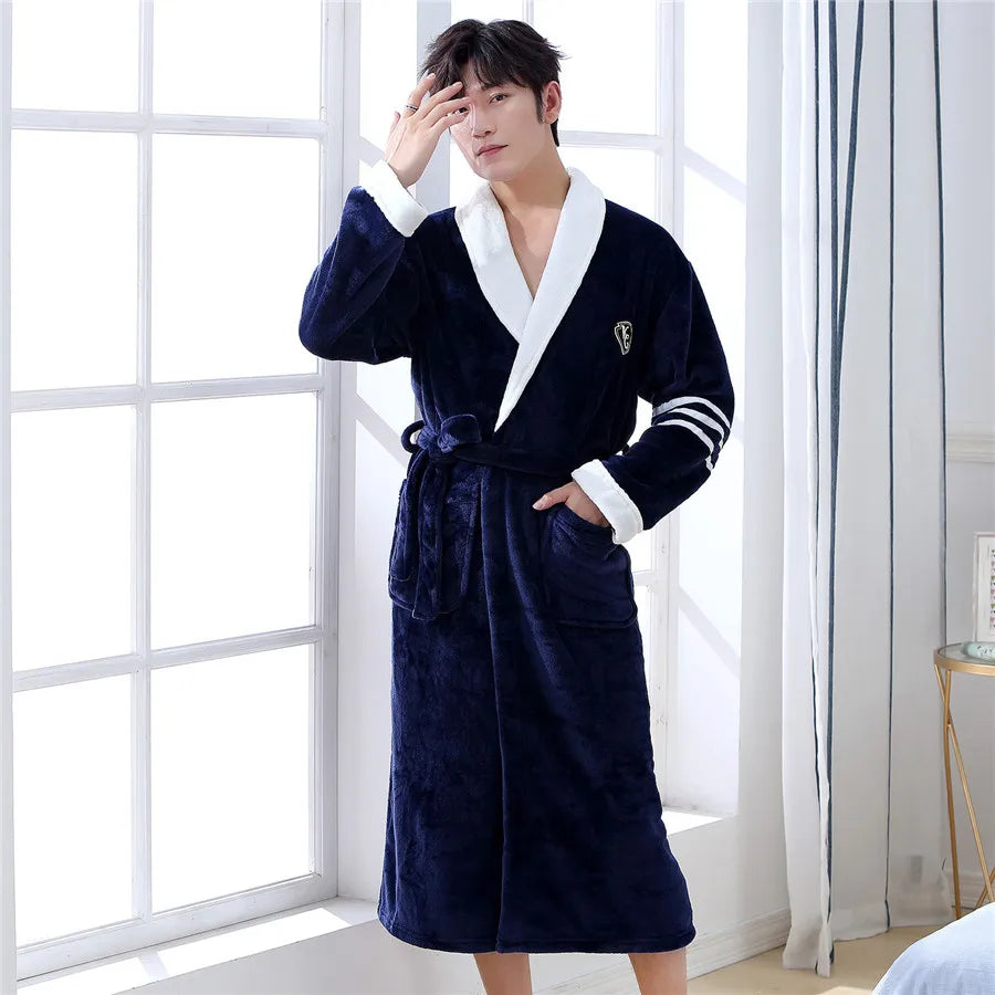 Flannel Robe Kimono Bathrobe Gown