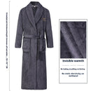 Thick Thermal Velvet Bathrobe With Thin Belt For Men Medium Gray Hourglass