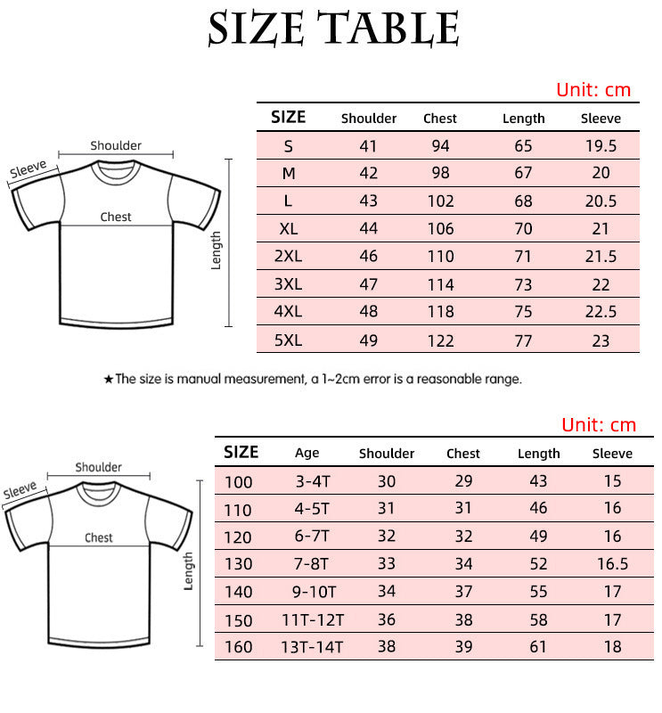 3D Digital Printing And Children Short-sleeved T-shirt