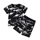 Summer Short-sleeved Dinosaur Children's Clothing Black