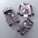 Children's Pyjamas Three Piece Set Fluffy Kitten Cover Gray