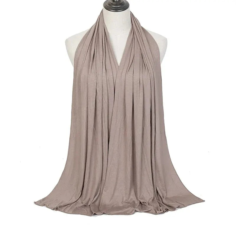 Modal Cotton Jersey Hijab Scarf Light Khaki