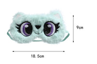 New Owl Eye Mask Gradient Colorful Plush Eye Mask Owl Blue